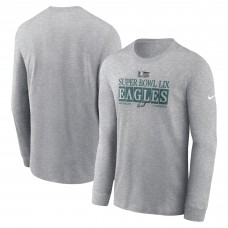 Футболка с длинным рукавом Philadelphia Eagles Nike Super Bowl LIX NOLA Inspired - Heather Gray