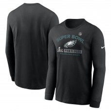 Футболка с длинным рукавом Philadelphia Eagles Nike Super Bowl LIX Team Logo - Black