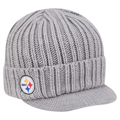 Pittsburgh Steelers New Era Gray Knit Hat with Visor