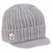 Pittsburgh Steelers New Era Gray Knit Hat with Visor Pittsburgh Steelers New Era Gray Knit Hat with Visor