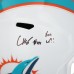 Chop Robinson Miami Dolphins Autographed Fanatics Authentic Riddell Speed Replica Helmet with Fins Up Inscription