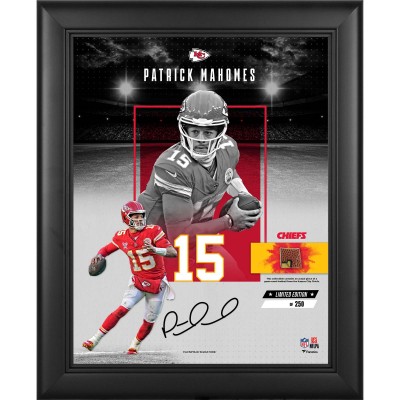 Patrick Mahomes Kansas City Chiefs Facsimile Signature Authentic Framed 11 x 14 Impact Collage with a Piece of Game-Used Football - Limited Edition of 250