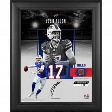Josh Allen Buffalo Bills Facsimile Signature Fanatics Authentic Framed 11 x 14 Impact Collage with a Piece of Game-Used Football - Limited Edition of 250