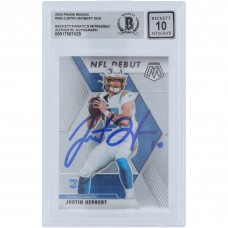 Justin Herbert Los Angeles Chargers Autographed 2020 Panini Mosaic NFL Debut #263 Beckett Fanatics Witnessed Authenticated 10 Rookie Card Justin Herbert Los Angeles Chargers Autographed 2020 Panini Mosaic NFL Debut #263 Beckett Fanatics Witnessed Authenticated 10 Rookie Card