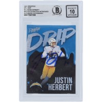 Justin Herbert Los Angeles Chargers Autographed 2021 Panini Prestige NFL Drip #ND-JH Beckett Fanatics Witnessed Authenticated 10 Card
