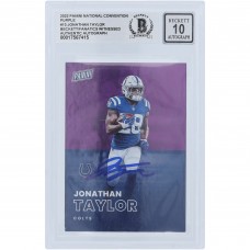Jonathan Taylor Indianapolis Colts Autographed 2022 Panini National Convention Purple #13 #/25 Beckett Fanatics Witnessed Authenticated 10 Card