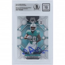 DeVon Achane Miami Dolphins Autographed 2023 Panini Mosaic #312 Beckett Fanatics Witnessed Authenticated 10 Rookie Card