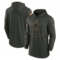 Dallas Cowboys Nike Forest Green 2025 Salute to Service Sideline Dri-FIT Lightweight Hooded Pullover