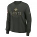 Футболка с длинным рукавом Женская New Orleans Saints Nike Dark Green 2025 Salute to Service Sideline Dri-FIT