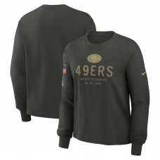 Футболка с длинным рукавом Женская San Francisco 49ers Nike Dark Green 2025 Salute to Service Sideline Dri-FIT