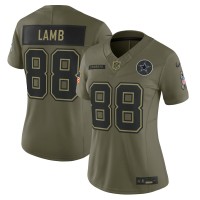 Игровая джерси Женская Dallas Cowboys CeeDee Lamb Nike Olive 2025 Salute to Service Limited