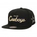 Dallas Cowboys Mitchell & Ness Black Cream Script Snapback Hat