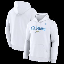 Unisex Los Angeles Chargers Fanatics White LA Strong Premium Fleece Pullover Hoodie