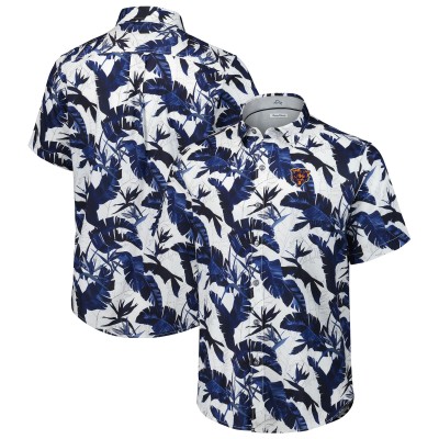 Рубашка с коротким рукавом Chicago Bears Tommy Bahama Navy Sunnyvale Blooms Camp