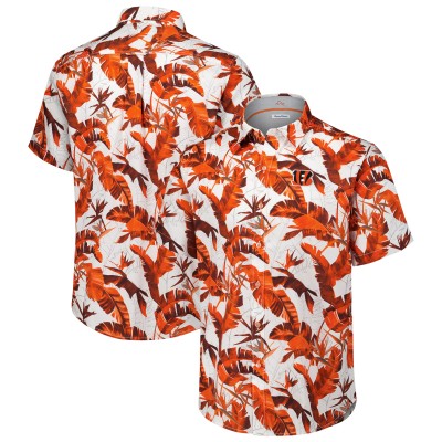 Cincinnati Bengals Tommy Bahama Orange Sunnyvale Blooms Camp Button-Up Shirt