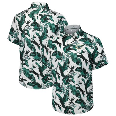 Рубашка с коротким рукавом Green Bay Packers Tommy Bahama Green Sunnyvale Blooms Camp