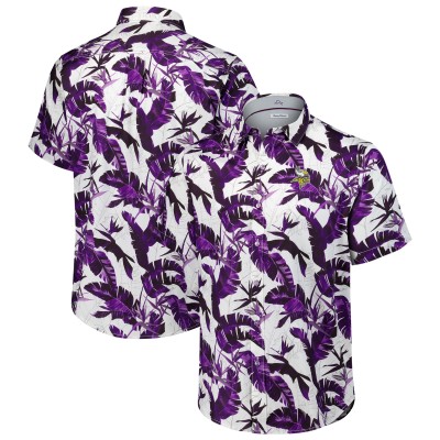 Minnesota Vikings Tommy Bahama Purple Sunnyvale Blooms Camp Button-Up Shirt