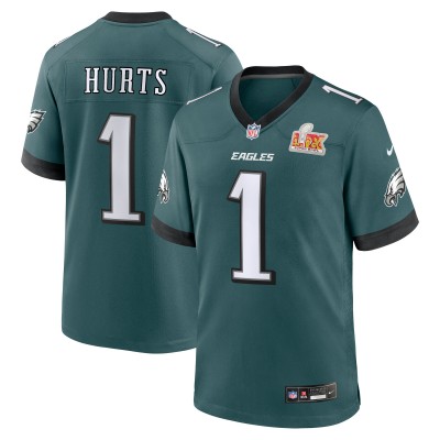 Джерси Jalen Hurts Philadelphia Eagles Nike Super Bowl LIX - Midnight Green