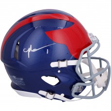 Malik Nabers New York Giants Autographed Fanatics Authentic Riddell 2024 Alternate Throwback Speed Authentic Helmet