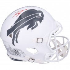 James Cook Buffalo Bills Autographed Fanatics Authentic Riddell 2024 Salute To Service Speed Authentic Helmet