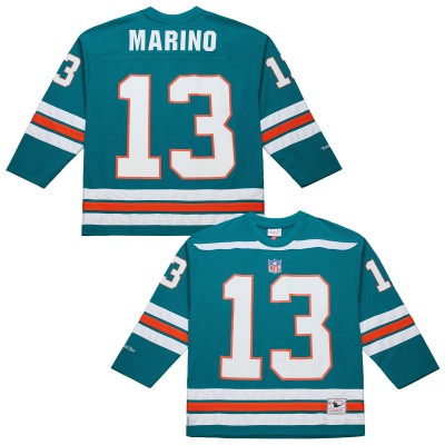 Miami Dolphins Dan Marino Mitchell & Ness Aqua Maxxed Out Fashion Hockey Jersey