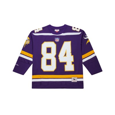 Minnesota Vikings Randy Moss Mitchell & Ness Purple Maxxed Out Fashion Hockey Jersey