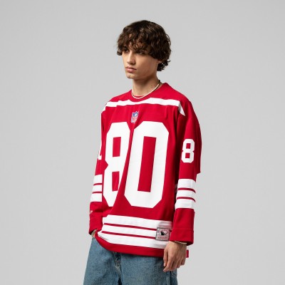 San Francisco 49ers Jerry Rice Mitchell & Ness Scarlet Maxxed Out Fashion Hockey Jersey