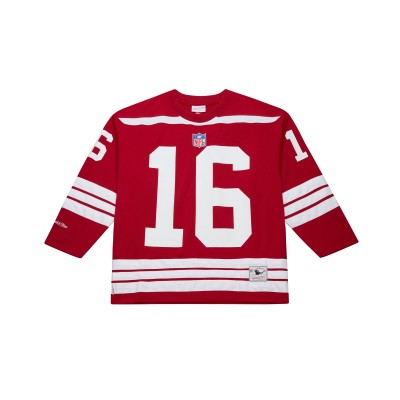 San Francisco 49ers Joe Montana Mitchell & Ness Scarlet Maxxed Out Fashion Hockey Jersey