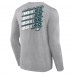 Футболка с длинным рукавом Philadelphia Eagles Super Bowl LIX Champions Counting Points Score - Heather Gray