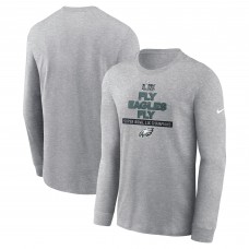 Футболка с длинным рукавом Philadelphia Eagles Nike Super Bowl LIX Champions Local - Heather Gray