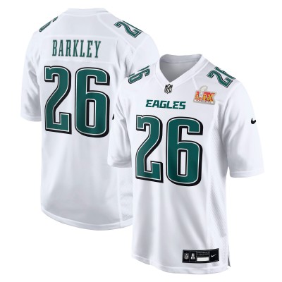 Игровая джерси Saquon Barkley Philadelphia Eagles Nike Super Bowl LIX Fashion Game Player - Tundra White