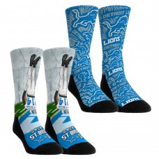 Unisex Detroit Lions Amon-Ra St. Brown Rock Em Socks 2-Pack Reverse Hurdle Crew Socks Set
