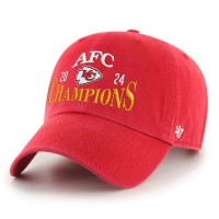 Бейсболка Kansas City Chiefs 47 2024 AFC Champions Clean Up - Red
