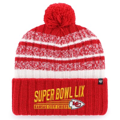 Шапка с помпоном Kansas City Chiefs 47 Super Bowl LIX Tavern Cuffed Knit - Red