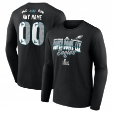 Футболка с длинным рукавом Philadelphia Eagles Super Bowl LIX Personalized Name & Number - Black