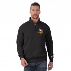 Minnesota Vikings Starter Black Classic Half-Zip Pullover Sweatshirt