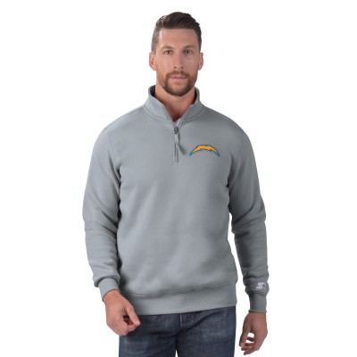 Los Angeles Chargers Starter Gray Classic Quarter-Zip Pullover Sweatshirt