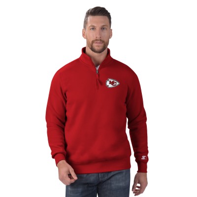 Kansas City Chiefs Starter Red Classic Quarter-Zip Pullover Sweatshirt