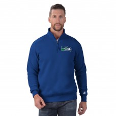 Seattle Seahawks Starter Royal Classic Quarter-Zip Pullover Sweatshirt