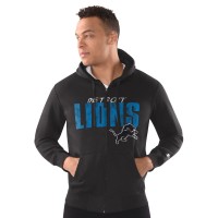 Толстовка на молнии Detroit Lions Starter Black Distressed Classic