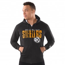 Толстовка на молнии Pittsburgh Steelers Starter Distressed Classic - Black