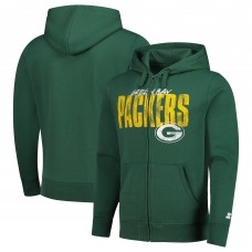 Толстовка на молнии Green Bay Packers Starter Green Distressed Classic