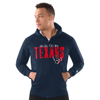 Толстовка на молнии Houston Texans Starter Navy Distressed Classic