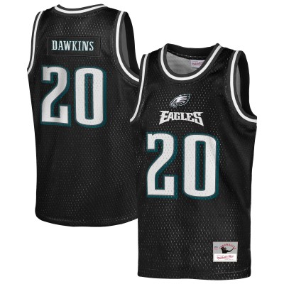 Подростковая Philadelphia Eagles Brian Dawkins Mitchell & Ness Black Retired Player NFL Basketball Fashion Jersey