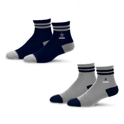 WoDallas Cowboys For Bare Feet Cozy Two-Pack Quarter-Length Sock Set