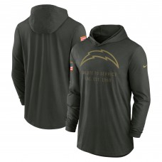 Los Angeles Chargers Nike Forest Green 2025 Salute to Service Sideline Dri-FIT Lightweight Hooded Pullover