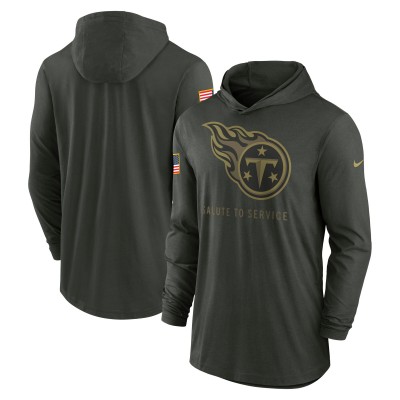 Tennessee Titans Nike Forest Green 2025 Salute to Service Sideline Dri-FIT Lightweight Hooded Pullover