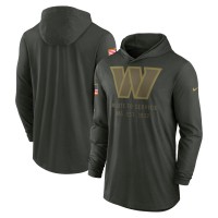 Washington Commanders Nike Forest Green 2025 Salute to Service Sideline Dri-FIT Lightweight Hooded Pullover