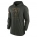 Chicago Bears Nike Forest Green 2025 Salute to Service Sideline Dri-FIT Lightweight Hooded Pullover