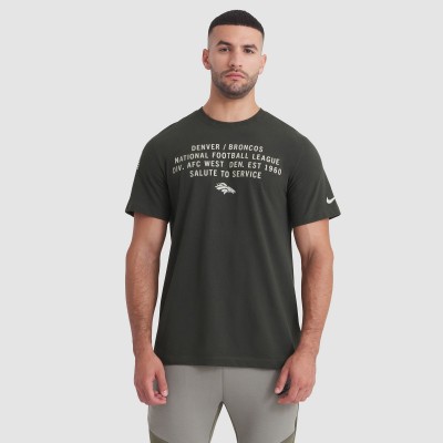 Футболка Denver Broncos Nike Forest Green 2025 Salute to Service Sideline Slub Dri-FIT